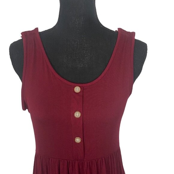 GLAMIX Fit Flare Maternity Dress Sleeveless Red S 61-5 NWT - Picture 6 of 13